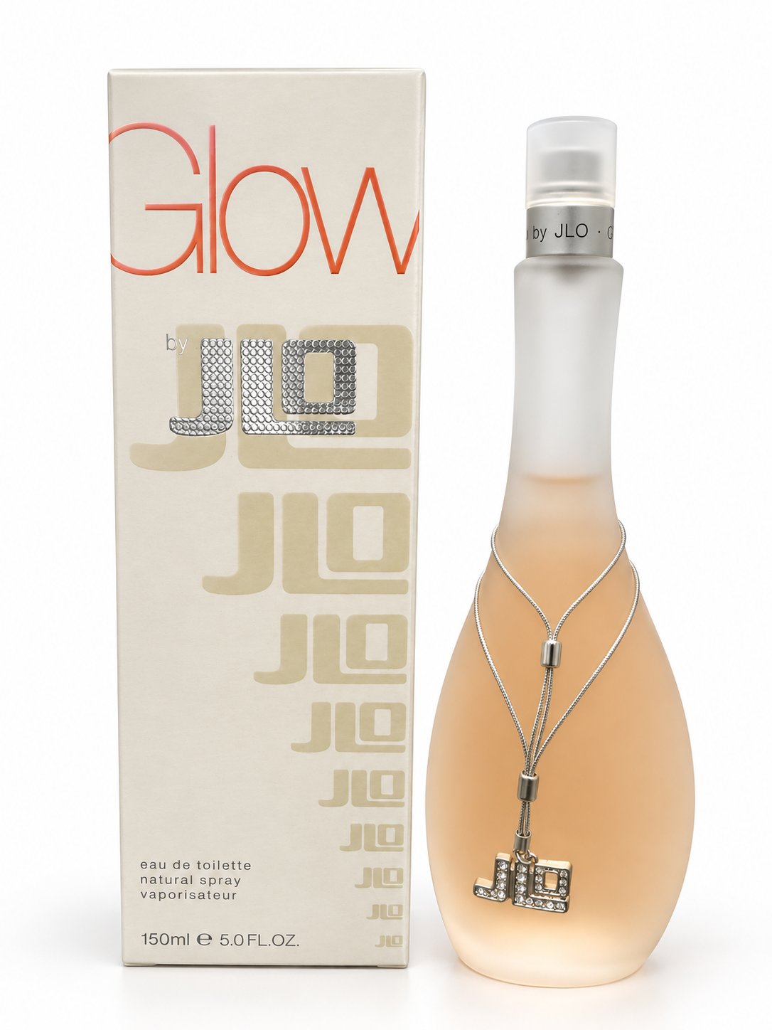 Glow by JLo Eau de Toilette for Women 5.0 oz bottle and box on white background