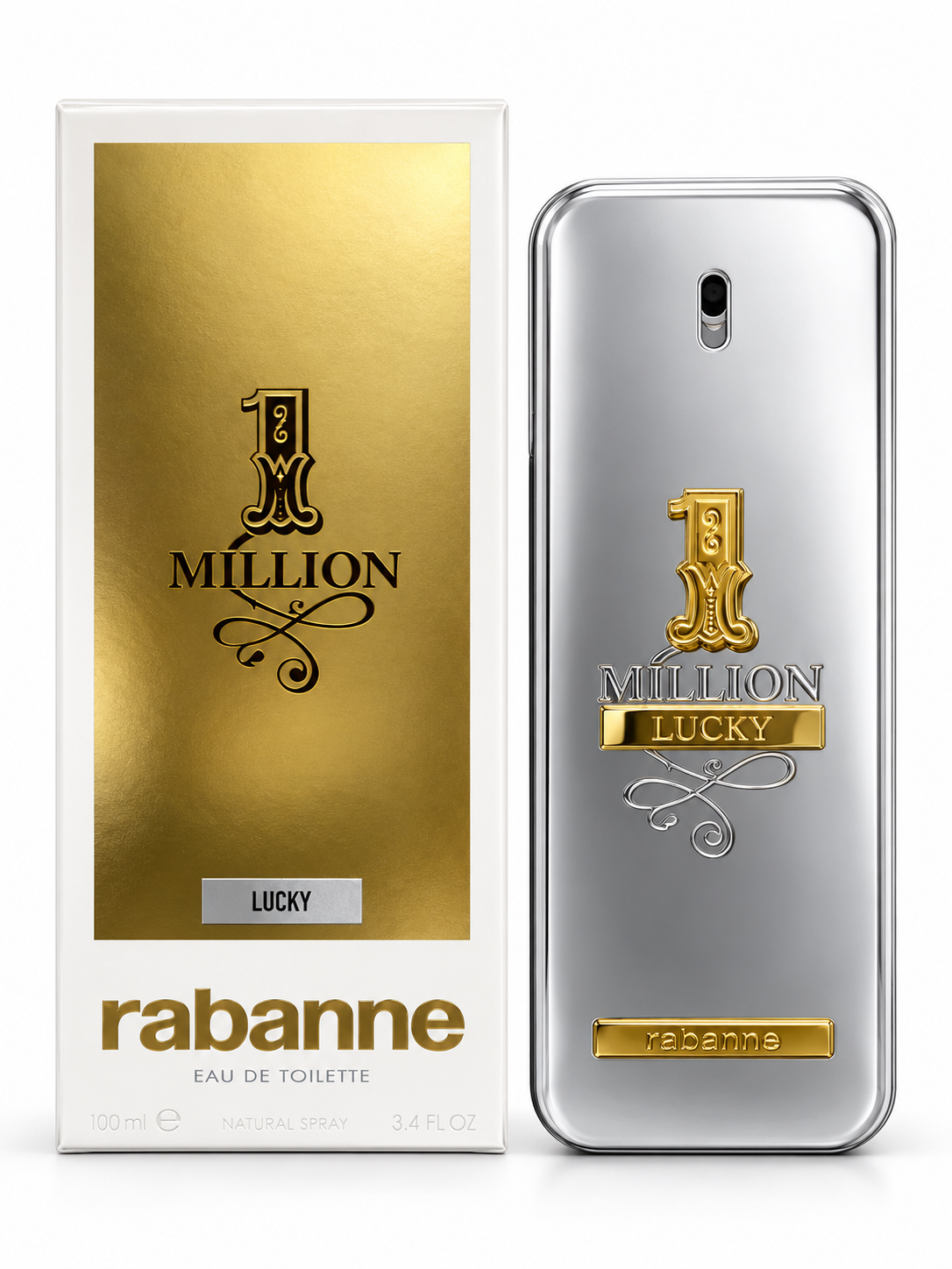Rabanne 1 Million Lucky eau de toilette bottle and box