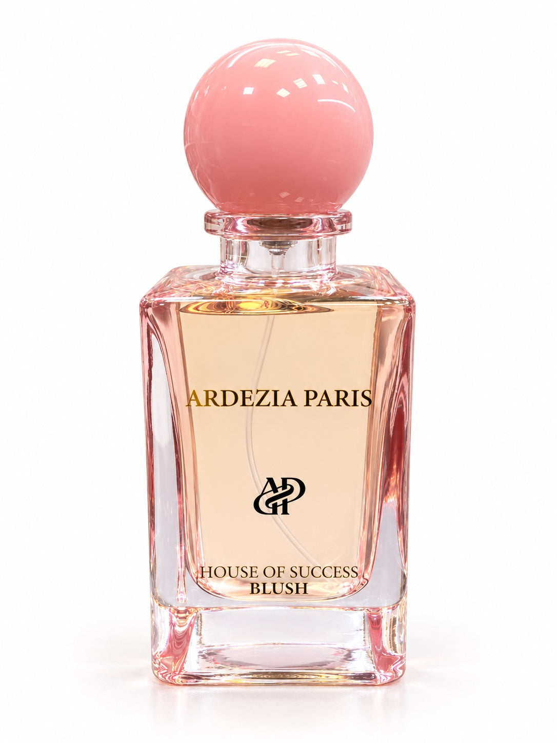 House of Success Blush bottle with pink spherical cap
