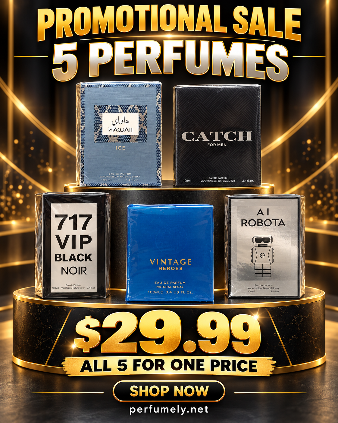 5 Perfumes Promotional Sale - all 5 for $29.99