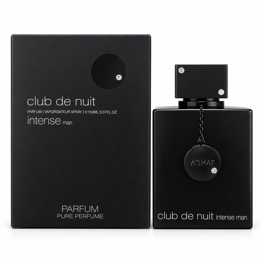 Armaf Club de Nuit Intense Man Parfum 150 ml bottle and box on white background