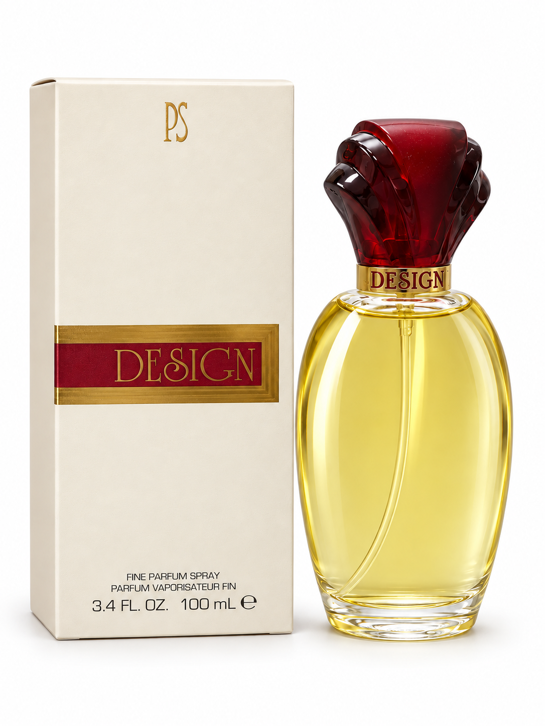 Paul Sebastian Design for Women Fine Parfum Spray 3.4 oz bottle and box on white background